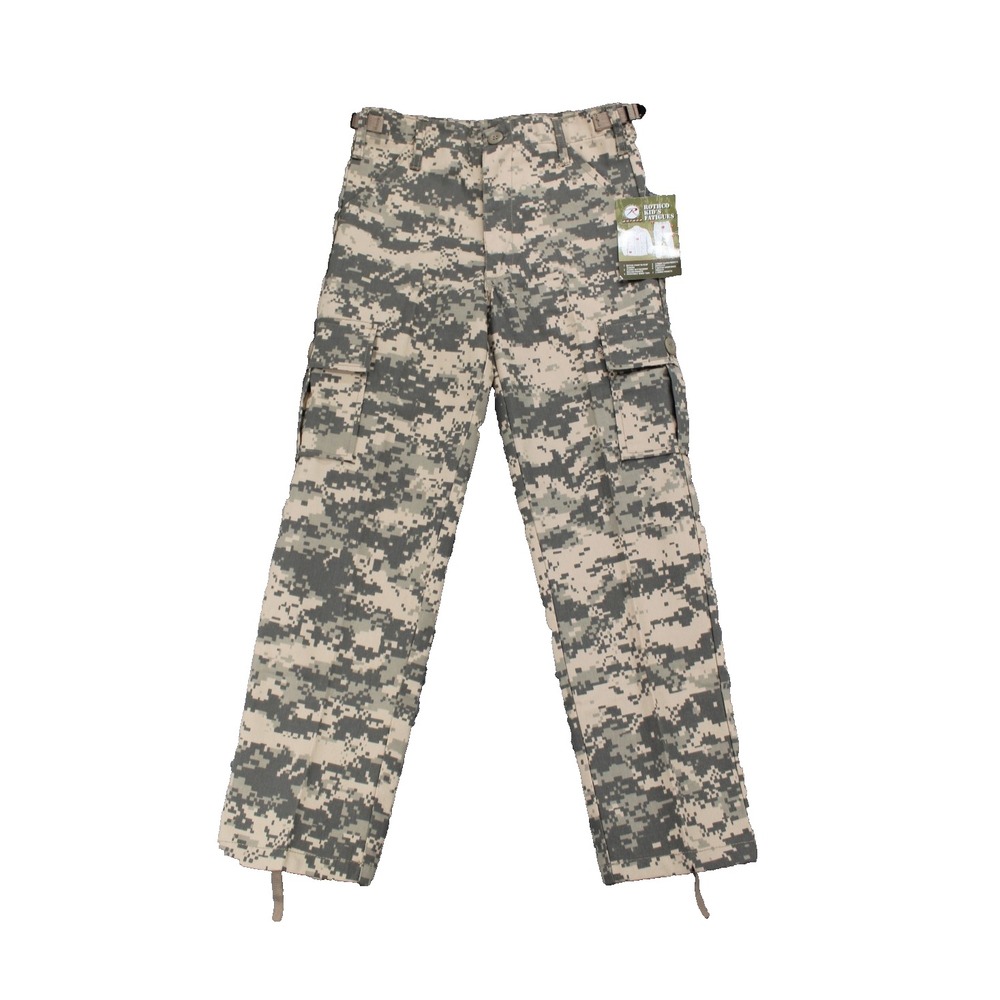 Rothco Camouflage‎ Pants Kid's Medium Military BDU Fatigue ACU Digital Camo NWT